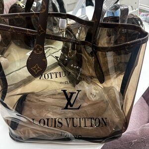 Louis Vuitton Brown Transparent Tote Bag
